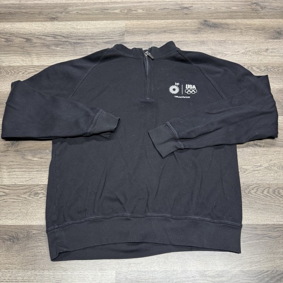 Fairway & Greene Other - Fairway & Greene Large Black 1/4 Zip Pullover Golf Sweater USA Olympics